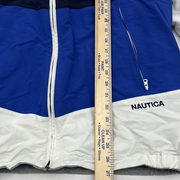 VINTAGE NAUTICA JACKET MENS SIZE LARGE REVERSIBLE BACK FLEECE FULL ZIP JACKET - Picture 8 of 11